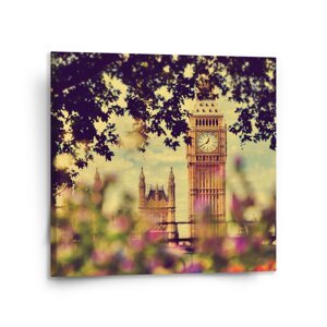Obraz Londýn Big Ben Flowers - 110x110 cm