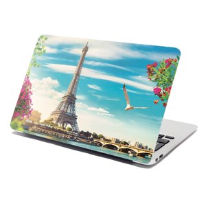 Samolepka na notebook Paříž Eifellova věž Mraky - 29x20 cm