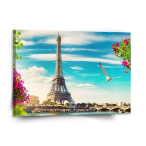Obraz Paříž Eifellova věž Mraky - 150x110 cm