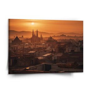 Obraz Barcelona Night Skyline - 150x110 cm