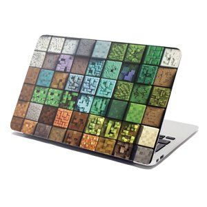 Samolepka na notebook Blocks Abstract - 29x20 cm