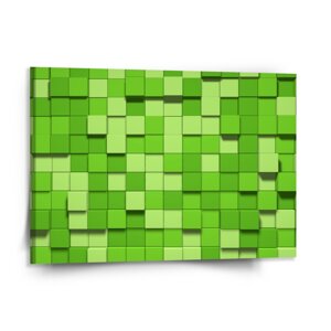 Obraz Green Blocks 3D - 150x110 cm