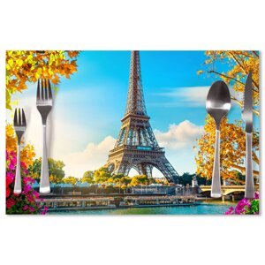 Prostírání Paříž Eifellova věž Flowers: 40x30cm