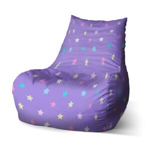 Sedací vak Bean Hvězdy na fialové - 100 x 90 x 45 cm