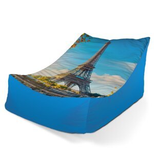 Sedací vak Lounge Paříž Eifellova věž Flowers - 120 x 100 x 80 cm