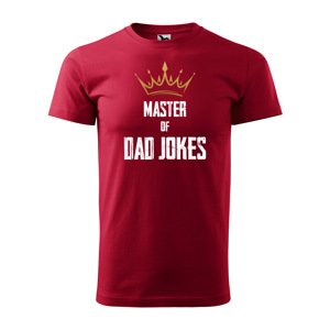 Tričko s potiskem Master of dad jokes - červené 2XL