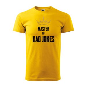 Tričko s potiskem Master of dad jokes - žluté S