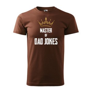 Tričko s potiskem Master of dad jokes - hnědé 2XL