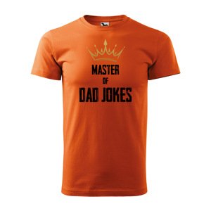 Tričko s potiskem Master of dad jokes - oranžové S