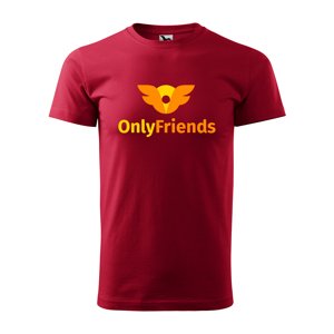 Tričko s potiskem Only Friends - červené 3XL