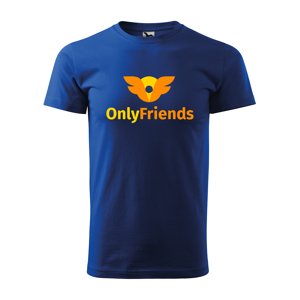 Tričko s potiskem Only Friends - modré 3XL