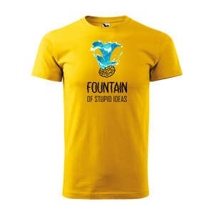 Tričko s potiskem Fountain of stupid ideas - žluté XL