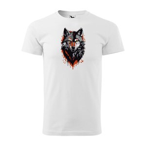 Tričko s potiskem Wolf paint 1 - bílé 3XL