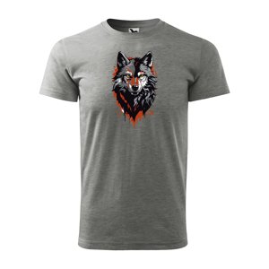 Tričko s potiskem Wolf paint 1 - šedé 3XL