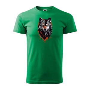 Tričko s potiskem Wolf paint 1 - zelené 3XL