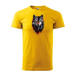 Tričko s potiskem Wolf paint 1 - žluté 3XL