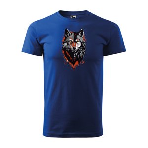 Tričko s potiskem Wolf paint 1 - modré 3XL