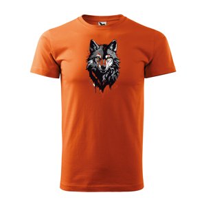 Tričko s potiskem Wolf paint 1 - oranžové 3XL
