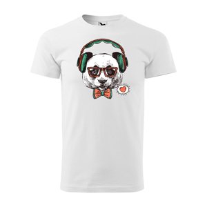 Tričko s potiskem Panda - bílé 3XL