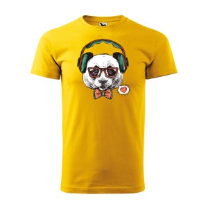 Tričko s potiskem Panda - žluté 2XL