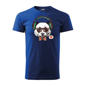 Tričko s potiskem Panda - modré M