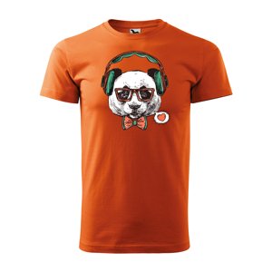 Tričko s potiskem Panda - oranžové S