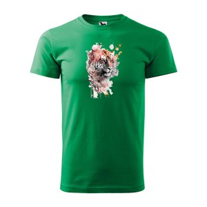 Tričko s potiskem Tiger Paint 1 - zelené 2XL