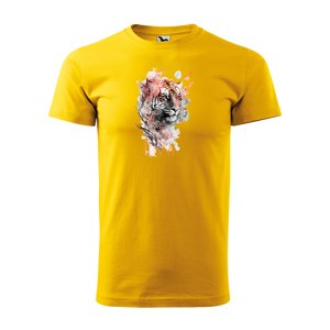 Tričko s potiskem Tiger Paint 1 - žluté S