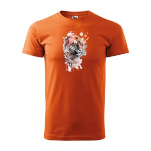 Tričko s potiskem Tiger Paint 1 - oranžové S