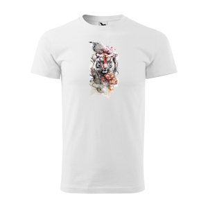 Tričko s potiskem Tiger Paint 2 - bílé L
