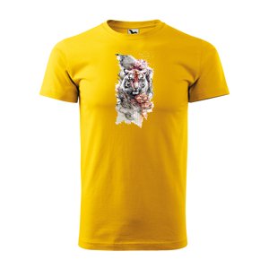 Tričko s potiskem Tiger Paint 2 - žluté 2XL