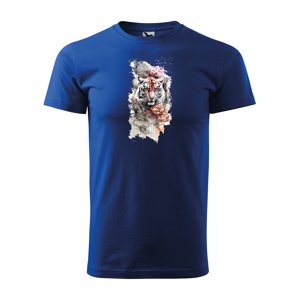Tričko s potiskem Tiger Paint 2 - modré 2XL