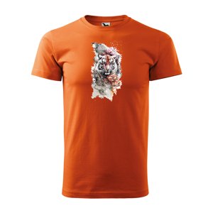 Tričko s potiskem Tiger Paint 2 - oranžové 2XL
