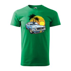 Tričko s potiskem Car Sunshine - zelené 3XL