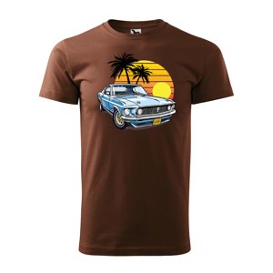 Tričko s potiskem Car Sunshine - hnědé 3XL