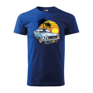 Tričko s potiskem Car Sunshine - modré 3XL