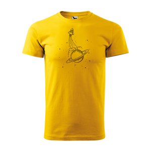 Tričko s potiskem Rocket - žluté 3XL