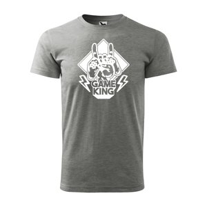 Tričko s potiskem Game King - šedé XL
