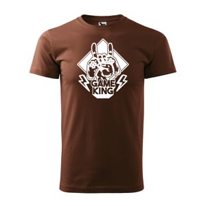 Tričko s potiskem Game King - hnědé M