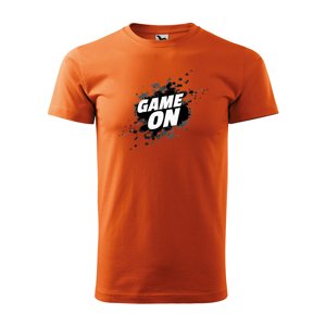 Tričko s potiskem Game On - oranžové 3XL