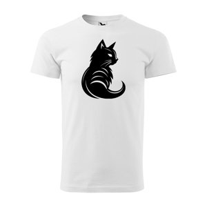 Tričko s potiskem Kočka - bílé 3XL