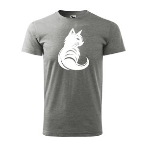 Tričko s potiskem Kočka - šedé 3XL