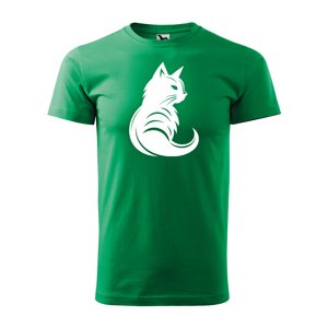Tričko s potiskem Kočka - zelené 3XL