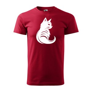 Tričko s potiskem Kočka - červené 3XL