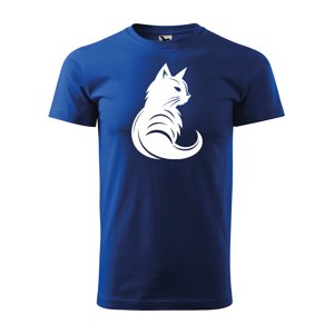 Tričko s potiskem Kočka - modré 3XL