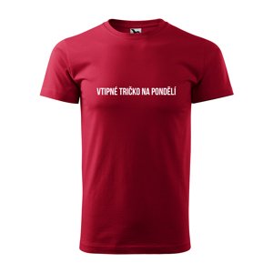 Tričko s potiskem Vtipné tričko na pondělí - červené XL