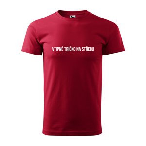 Tričko s potiskem Vtipné tričko na středu - červené XL