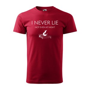 Tričko s potiskem I never lie - červené 2XL