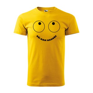 Tričko s potiskem Oči mám nahoře - žluté 3XL