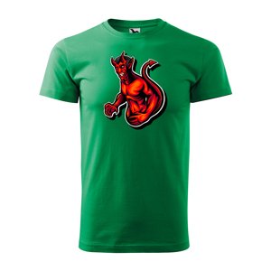 Tričko s potiskem Devil - zelené 2XL